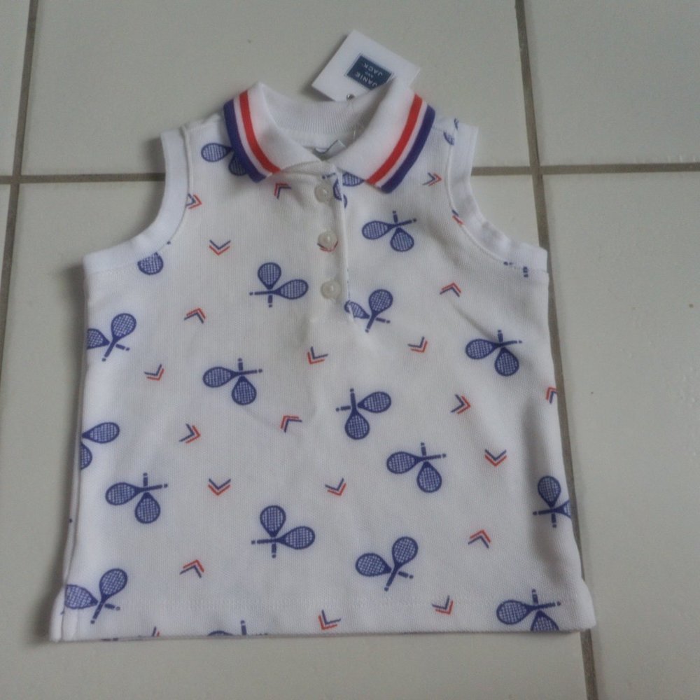 New JANIE and JACK Girls 12 18 M Tennis Polo Shirt